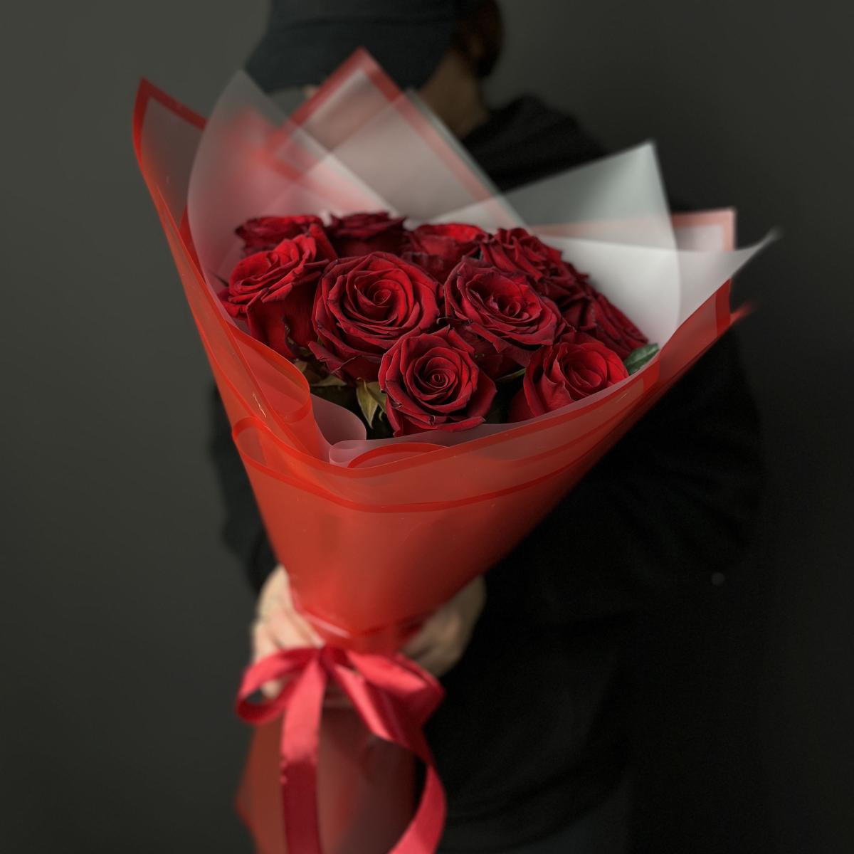 Букеты из красных роз 40 см (Эквадор) [код товара   192864]