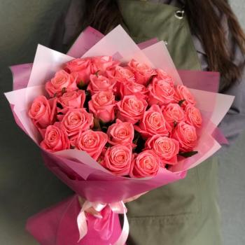 Розовые розы 50 см 25 шт. (Россия) (Артикул   341880)