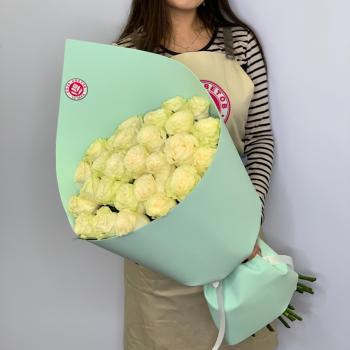 Букеты из белых роз 40 см (Эквадор) код  672