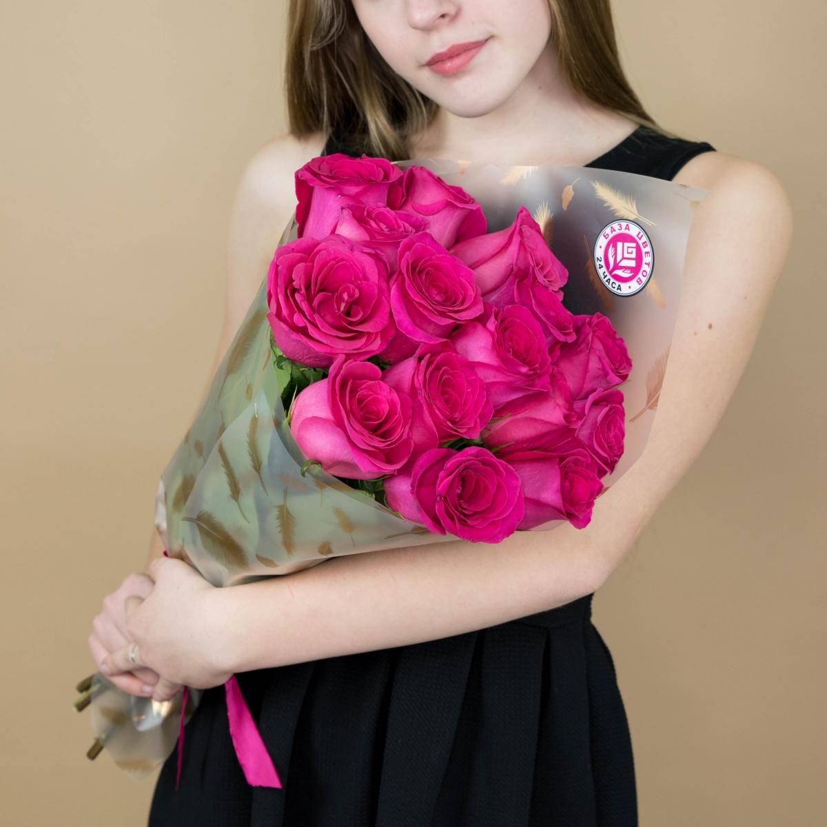 Букет из розовых роз 15 шт 40 см (Эквадор) (артикул букета: 90048)
