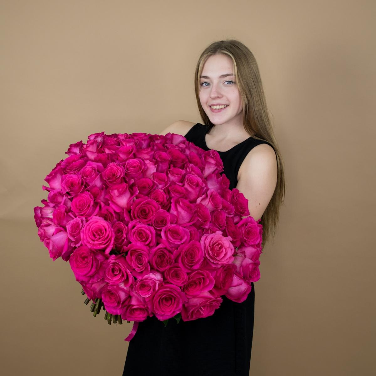 Букеты из розовых роз 40 см (Эквадор) код товара  91056